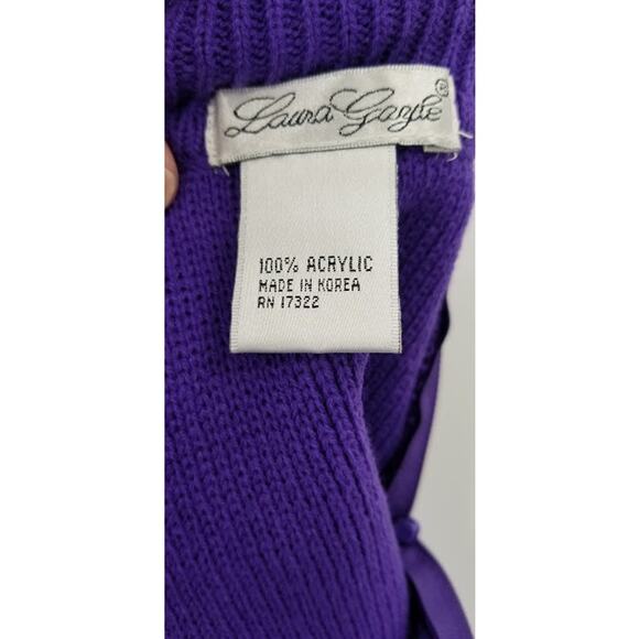 Vintage Laura Gayle Dickie Crop sweater Cowl Turtle Neck Blue Sleeveless Medium - Picture 3 of 4